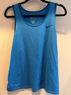 Nike Blue Striped Dri-FIT Women's Tank Top